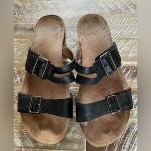 Dansko Rosie Black Leather Sandals